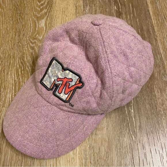 Women's Mtv lavender purple Quilted Fleece wool blend Baseball Hat unisex - Picture 2 of 7